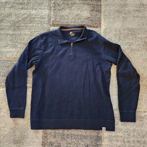 Carhartt Men's Large Blue Pullover 1/4 Zip Sweater Relaxed Fit Logo
